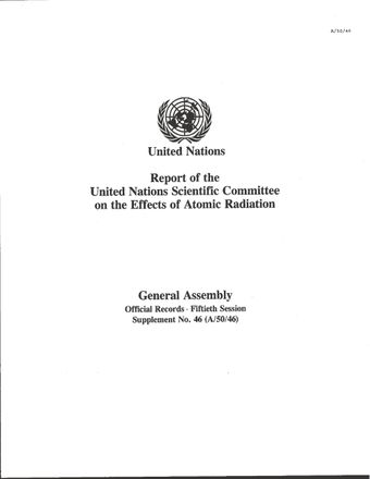 image of Report of the United Nations Scientific Committee on the Effects of Atomic Radiation (UNSCEAR) 1995