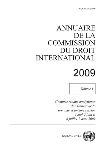 image of Annuaire de la Commission du Droit International 2009, Vol. I
