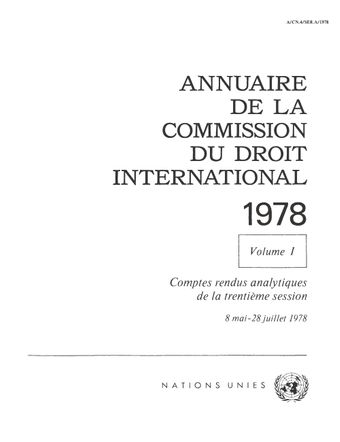 image of Annuaire de la Commission du Droit International 1978, Vol. I