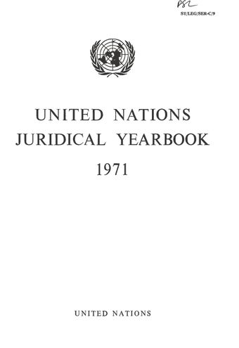 image of United Nations Juridical Yearbook 1971