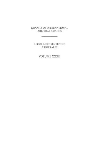 image of Reports of International Arbitral Awards, Vol. XXXII