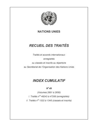 image of Recueil des Traités Index Cumulatif No. 49