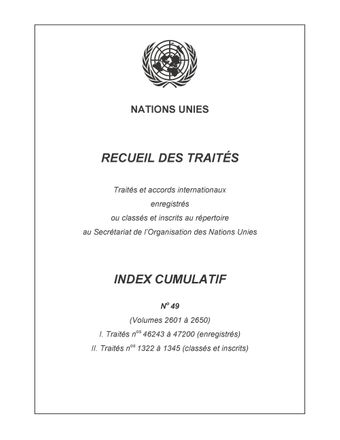 image of Recueil des Traités Index Cumulatif No. 49