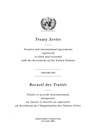 image of Treaty Series 2183