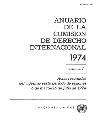 image of Anuario de la Comisión de Derecho Internacional 1974, Vol. I