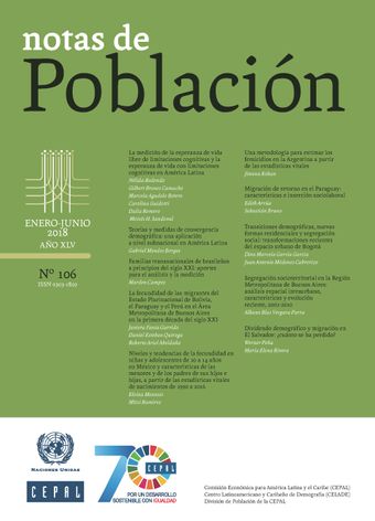 Notas de Población Año XLV No. 106 Enero-Junio de 2018