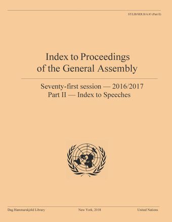 image of Index to Proceedings of the General Assembly 2016/2017