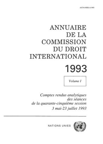 image of Annuaire de la Commission du Droit International 1993, Vol. I