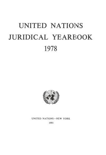 image of United Nations Juridical Yearbook 1978