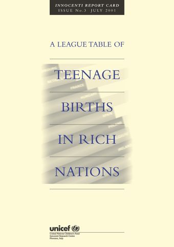 image of A League Table of Teenage Births in Rich Nations