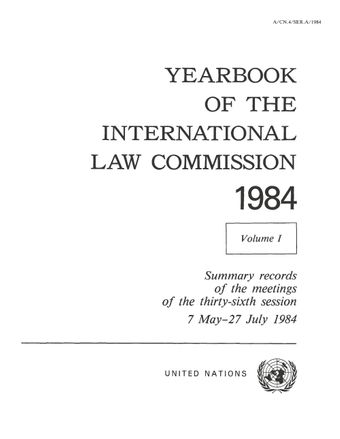 image of Yearbook of the International Law Commission 1984, Vol. I