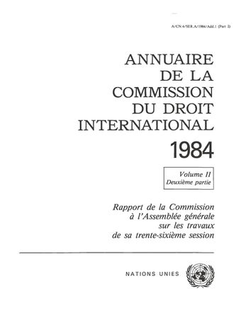 image of Annuaire de la Commission du Droit International 1984, Vol. II, Partie 2