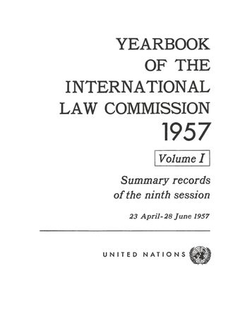 image of Yearbook of the International Law Commission 1957, Vol. I