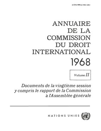 image of Annuaire de la Commission du Droit International 1968, Vol. II