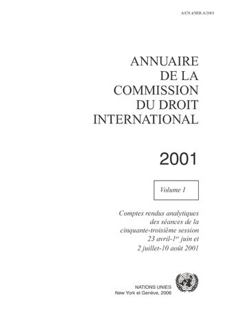 image of Annuaire de la Commission du Droit International 2001, Vol. I