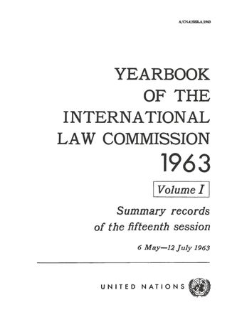 image of Yearbook of the International Law Commission 1963, Vol. I